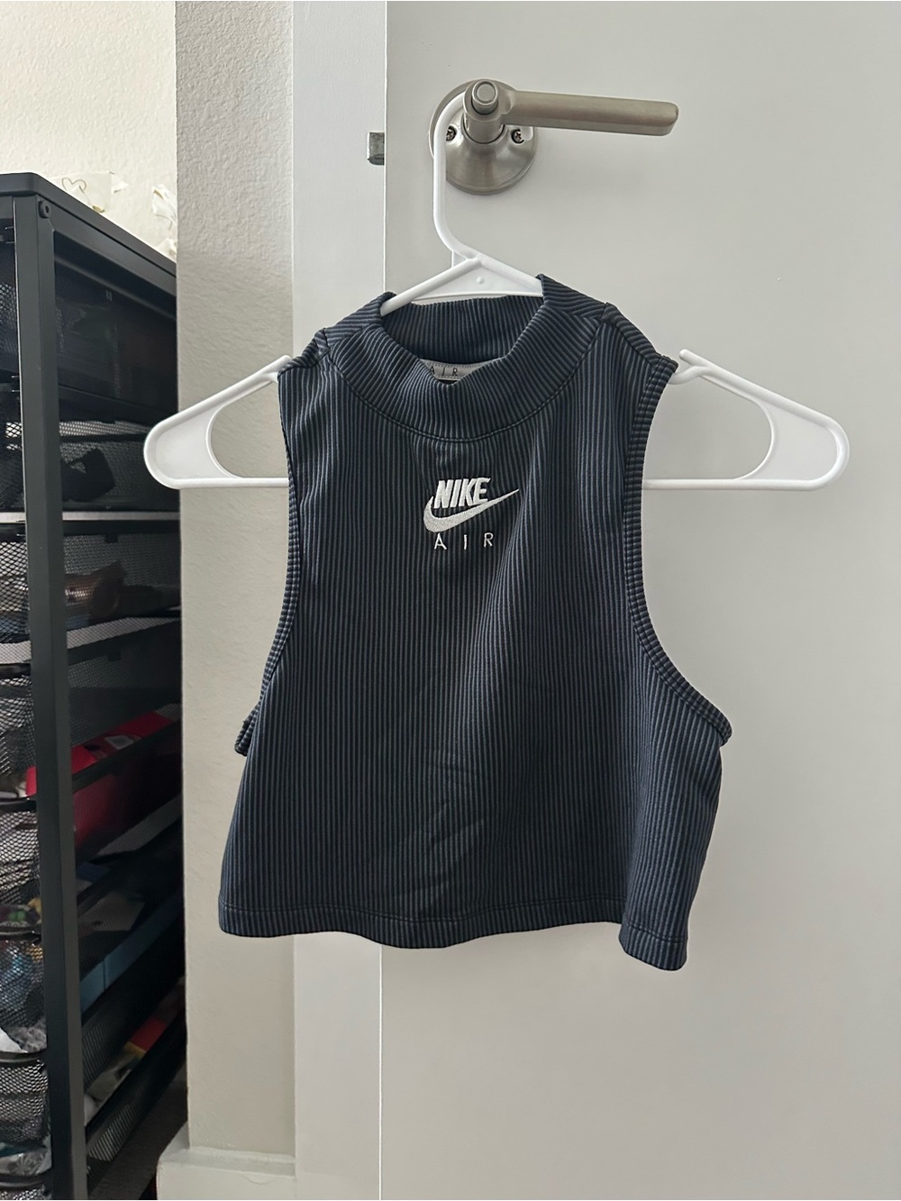 Nike Women’s Black Ribbed Mock Neck Tank